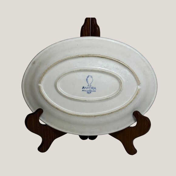 12" Oval Serving Platter Puebla Blue by Anfora (Mexico) - Picture 2 of 9